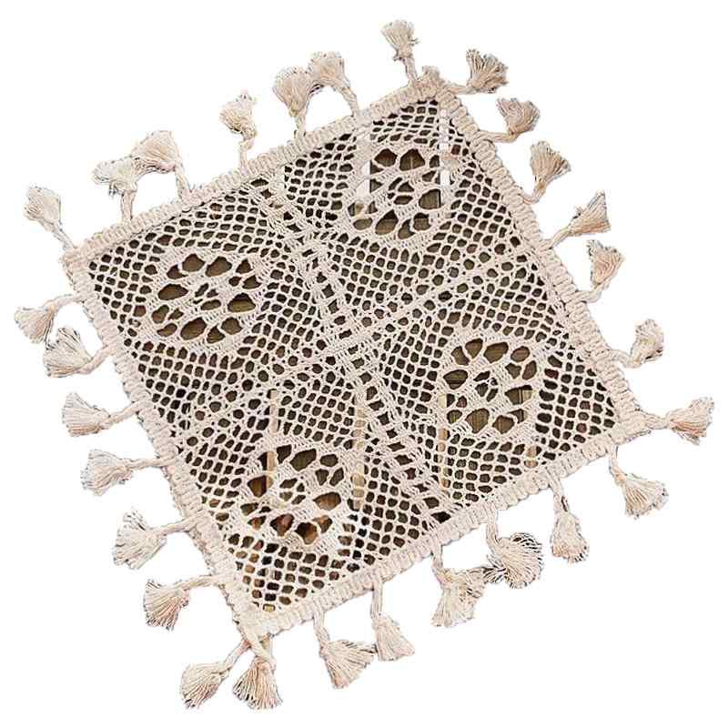 レース テーブルクロス アメリカン かぎ針編み フラワー レースカバー ダイニング おしゃれ 防塵 テーブルマット コーヒーカップマット