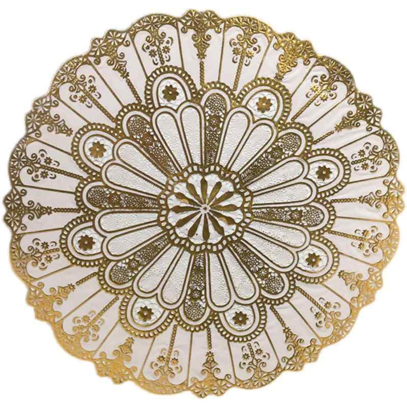 テーブルマット 防水 防熱 免洗 PVC 西洋風 花柄 葉柄 円形 四角形 食卓 おしゃれ ダイニング キッチン..