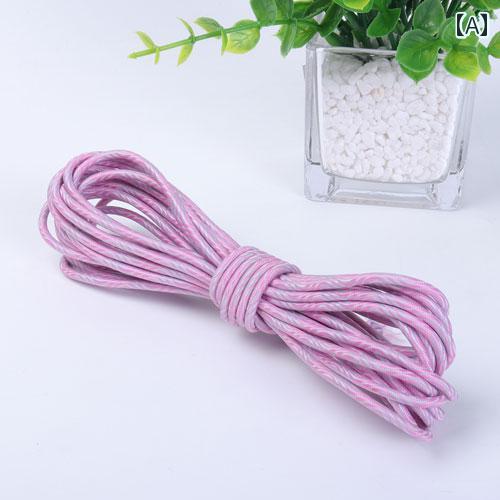 ゴム紐 ドローコード 丸形 高弾性 伸びる ドローストリング 服飾 手芸 用品 DIY アクセサリー パンツ ズレ落ち防止 靴 シューレース シンプル 黒 紫 オレンジ 捻じれ模様