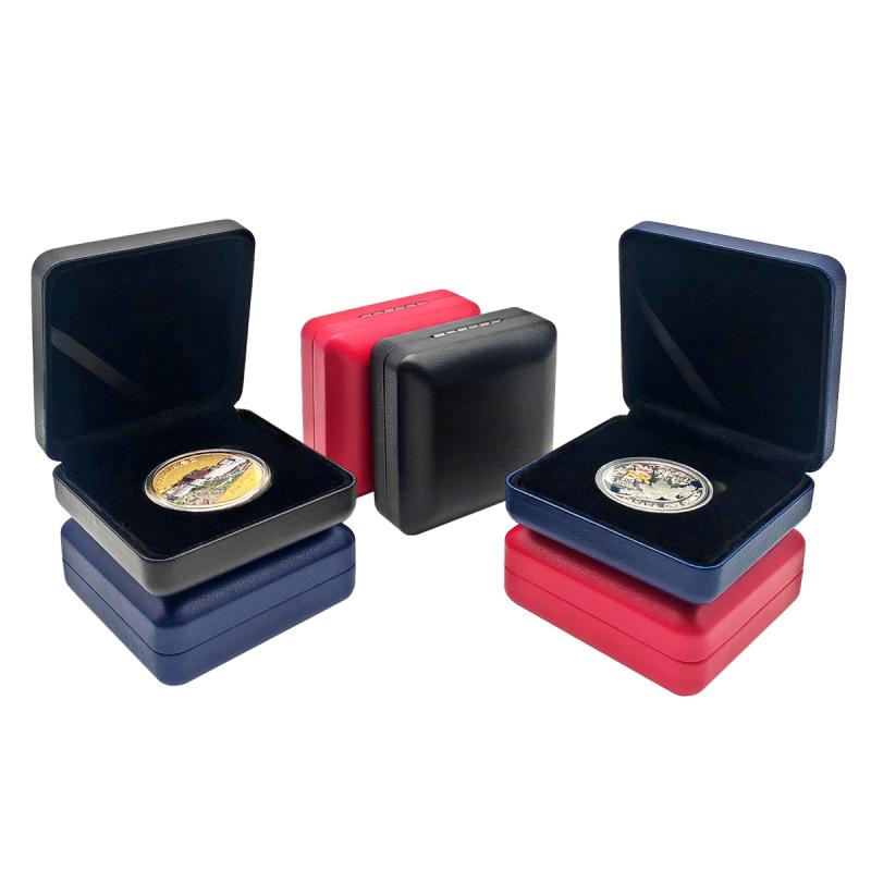記念コイン ケース PUレザー ポータブル コレクション メダル 金貨 銀貨 収納 ビジネス ギフト パッケ..