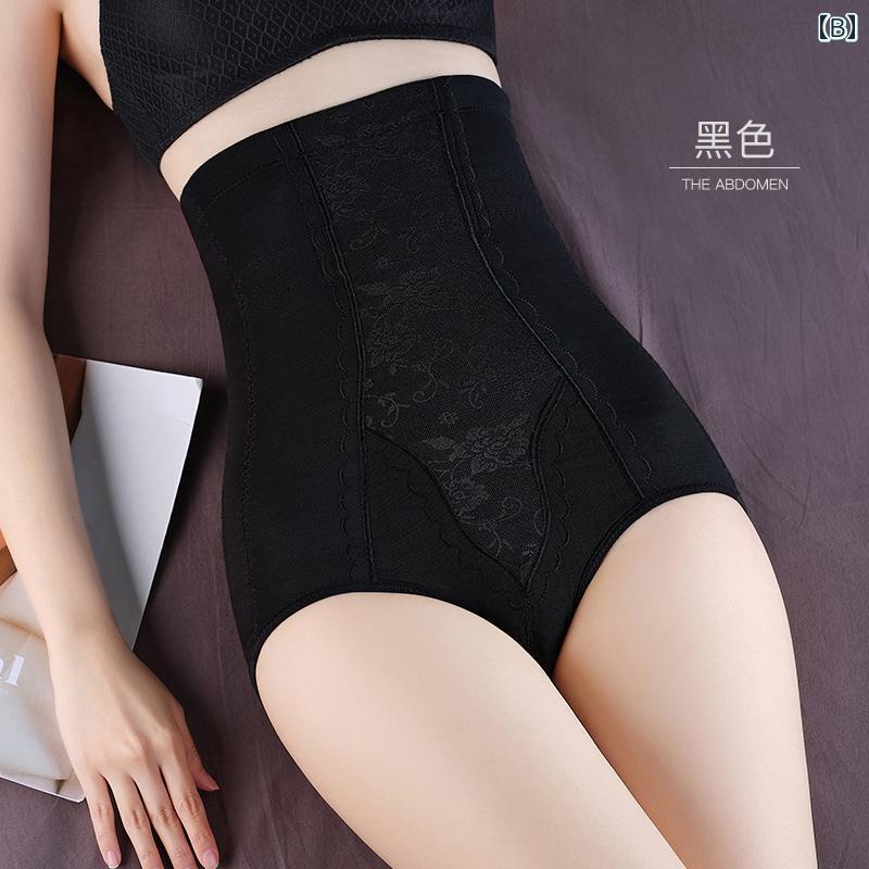 産後 ガードル おしゃれ 大きいサイズ 女性用 ハイウエスト 腹部 引き締め シェイプアップ ヒップアップ 下着 刺繍 花柄 コットン 綿 弾性 通気性 普段使い 無地 シンプル 黒 赤 ベージュ 3