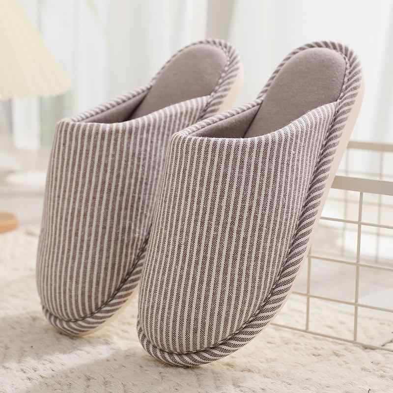 靴底の厚さ: 1.5cm以上3.5cm未満 スタイル: デザイン: つま先覆いタイプ サイズ展開: 36-37.38-39.40-41.42-43.44-45 使用シーン: 室内用スリッパ 靴底素材: EVA発泡ゴム アッパー素材: 綿布 カラー: ベージュストライプ.イエローワントーン.ピンクストライプ.ブラウンストライプ.ネイビーストライプ