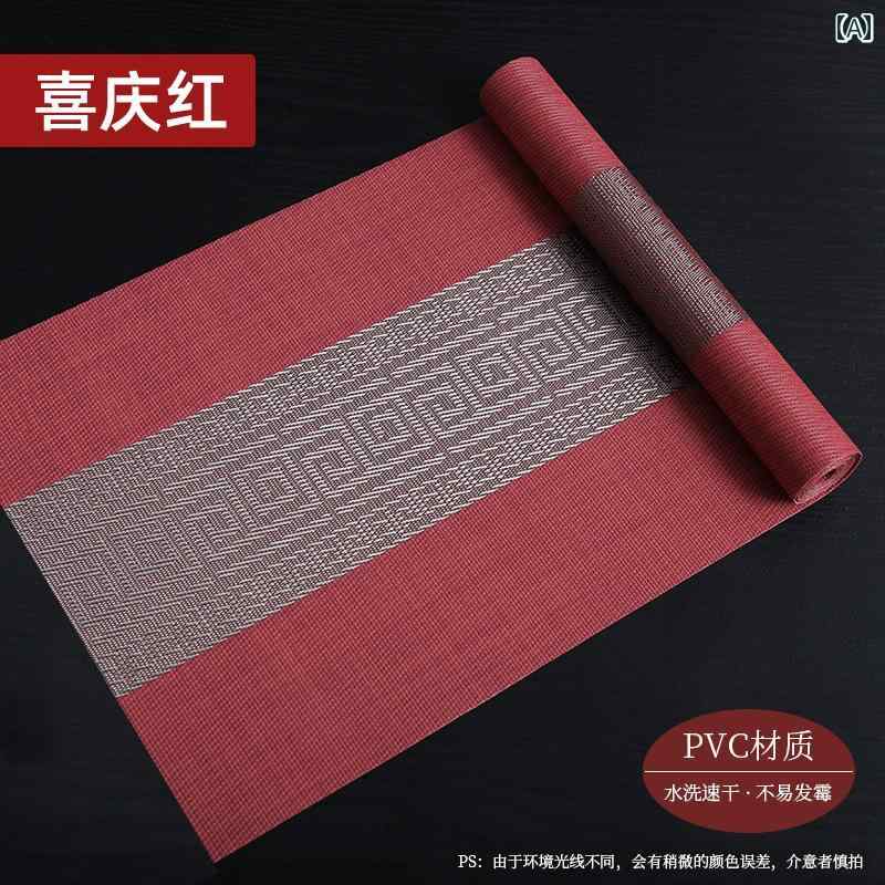 テーブルランナー おしゃれ インテリア レッド PVC 結婚式 お祝い 簡約 茶席 中華風 シンプル モダン