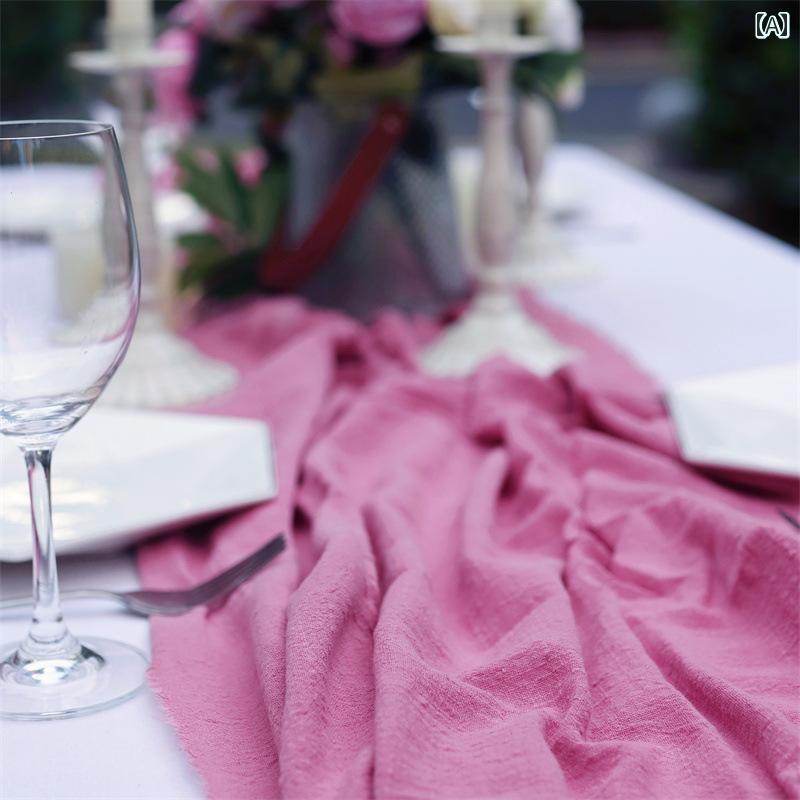 テーブルランナー おしゃれ インテリア 北欧風 シンプル 無地 綿麻 結婚式 パーティー 装飾 卓上 食卓 テーブルクロス ナプキン