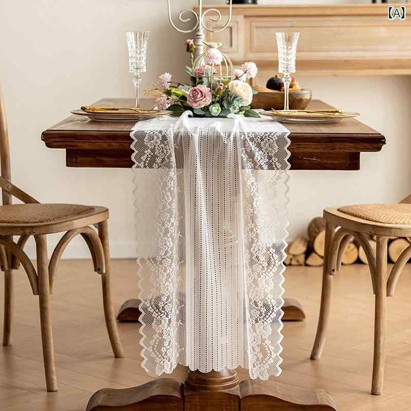 テーブルランナー おしゃれ インテリア レース フレンチ ヴィンテージ風 ロマンチック ドイリー風 スカ..