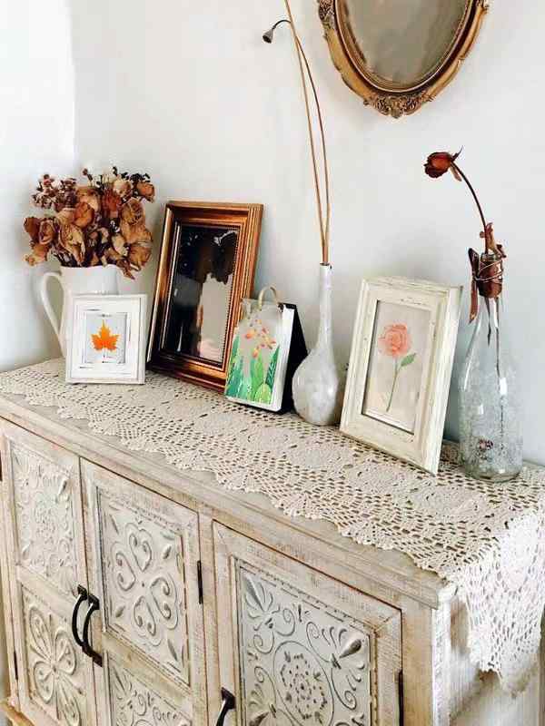 テーブルランナー おしゃれ インテリア 手作り かぎ針編み 花柄 レース アメリカン レトロ ヴィンテージ風 多用途 テレビ台 キャビネットカバー テーブルクロス