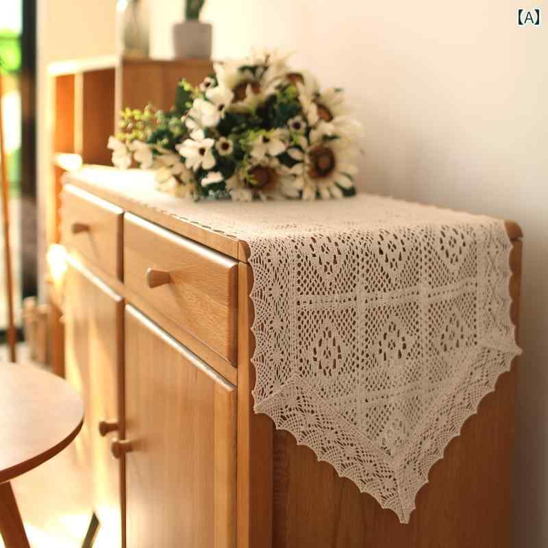 テーブルランナー おしゃれ インテリア レース編み アメリカン 森ガール 中古風 ダイニング テレビ台 ..