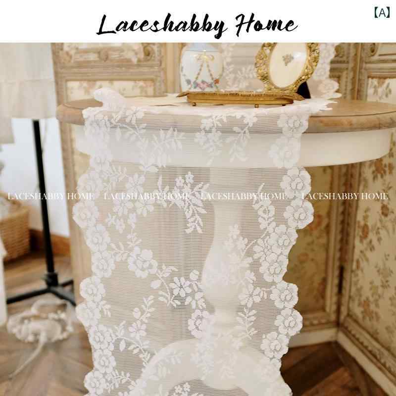 テーブルランナー おしゃれ インテリア ホワイト レース 花柄 フレンチ ロマンティック ヴィンテージ風..