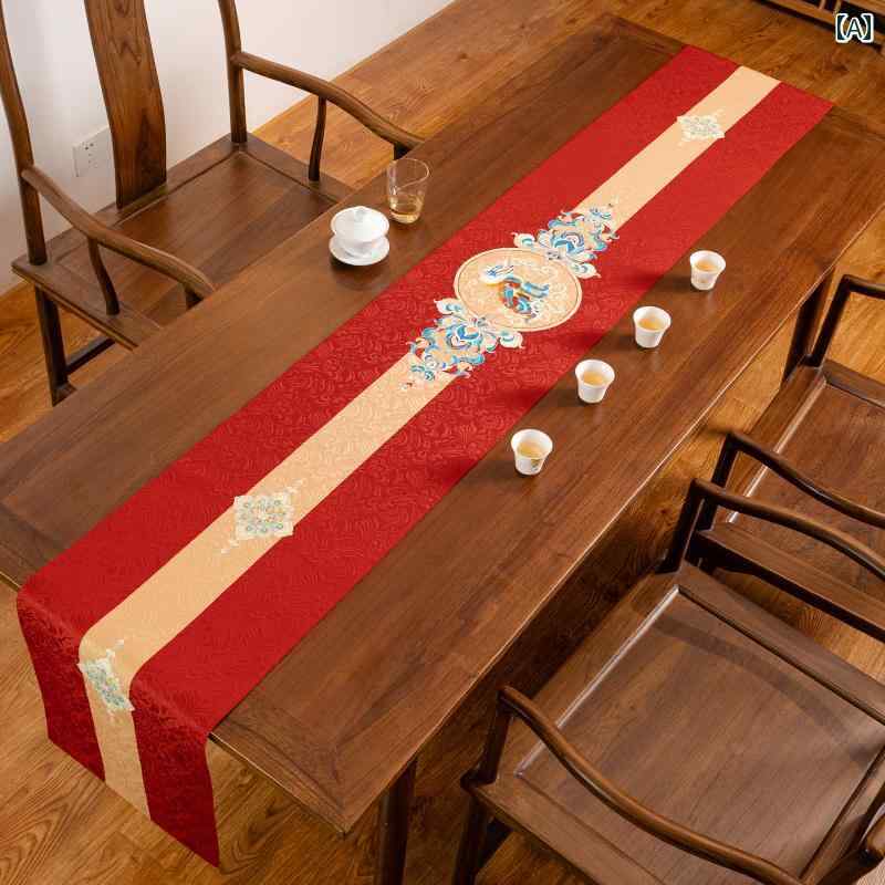 テーブルランナー おしゃれ インテリア 中国風 レトロ 龍柄 ドラゴン柄 茶席 茶卓 装飾 卓布 パーティ..