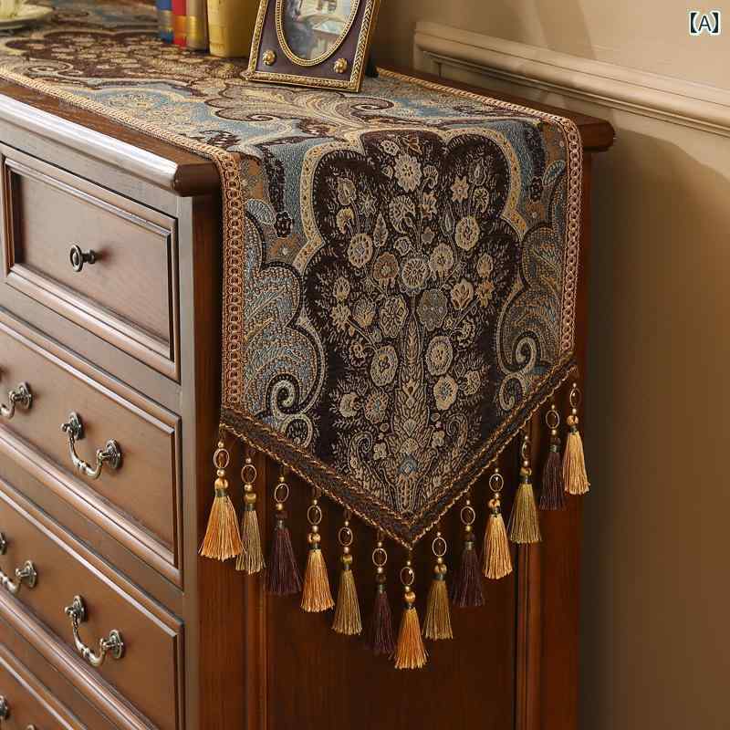 テーブルランナー おしゃれ インテリア ヴィンテージ風 ダマスク柄 装飾 リビング ダイニング テレビ台 チェスト カバー