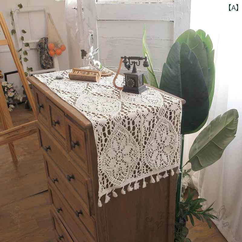 テーブルランナー おしゃれ インテリア レース カントリー ヴィンテージ風 透かし編み かぎ針 レース ..