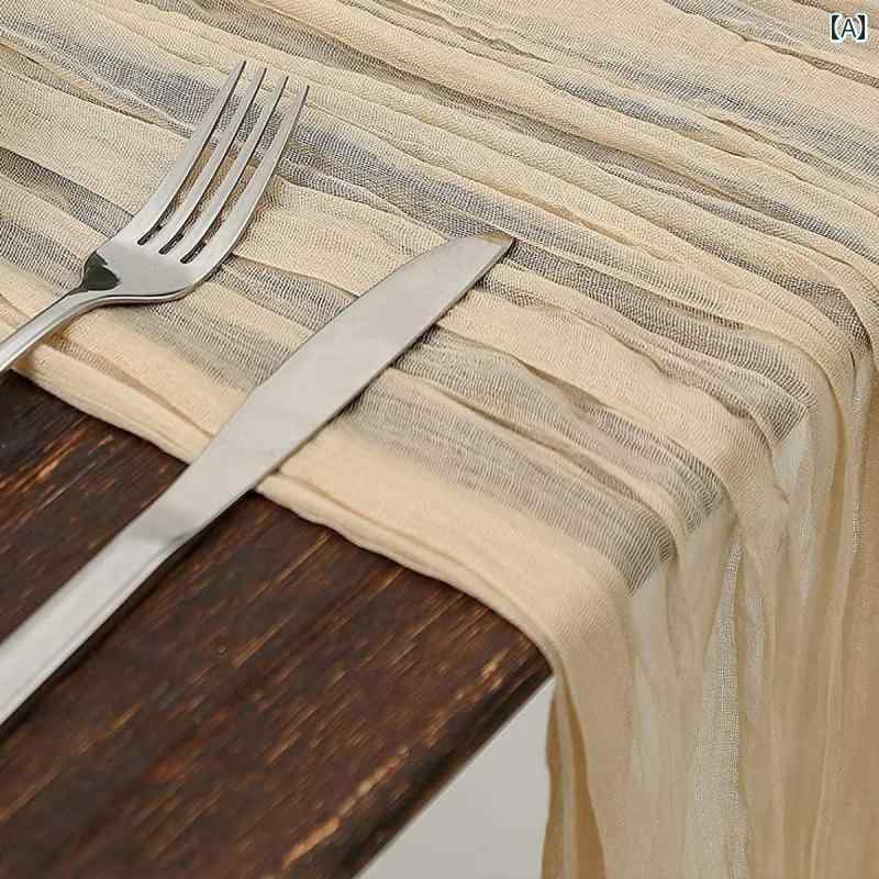 テーブルランナー おしゃれ インテリア バリ しわ加工 テーブルクロス ウェディング パーティー 装飾 ボヘミアン シワ 莫代尔 인テリア 披露宴 撮影 ディスプレイ 結婚式 披露宴 ティーパーティー