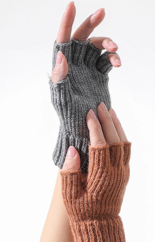 手袋 レディース おしゃれ 暖かい 秋冬 指なし タッチパネル 防寒 厚手 ニット シンプル 学生 自転車 ..