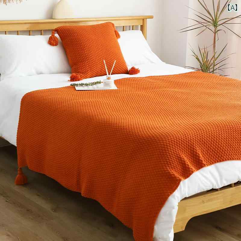 ベッドスロー おしゃれ ホテル 柔らかい 北欧 レトロ 大きめ タッセル ブランケット ソファ フラッグ ..