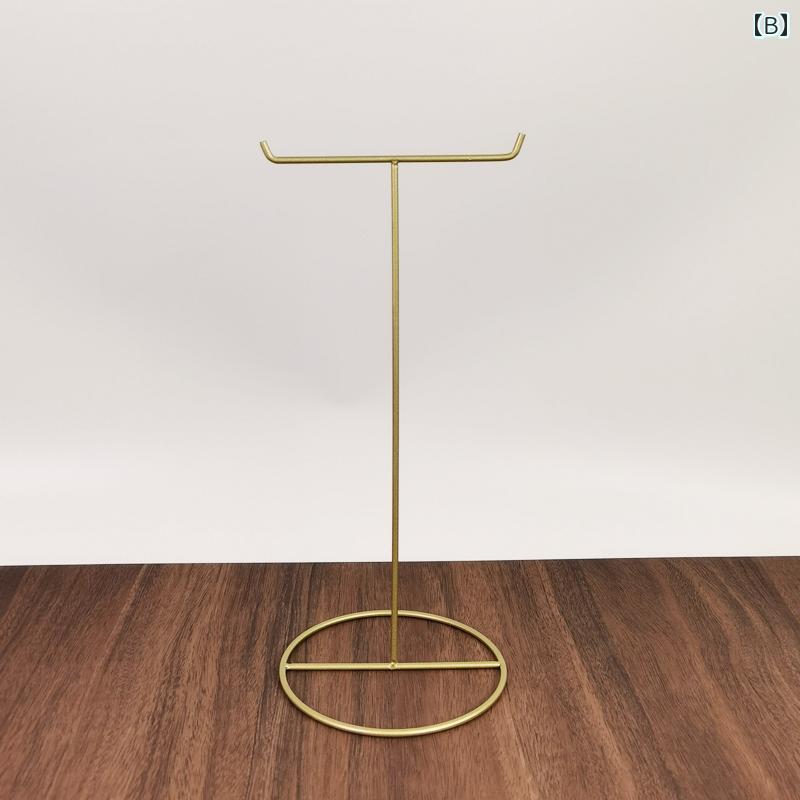 カバン掛け フック バッグ 吊り下げ 帽子 スカーフ ラック ディスプレイ ネックレス スタンド シンプル クロス ストレート 金属 クローゼット ゴールド 黒