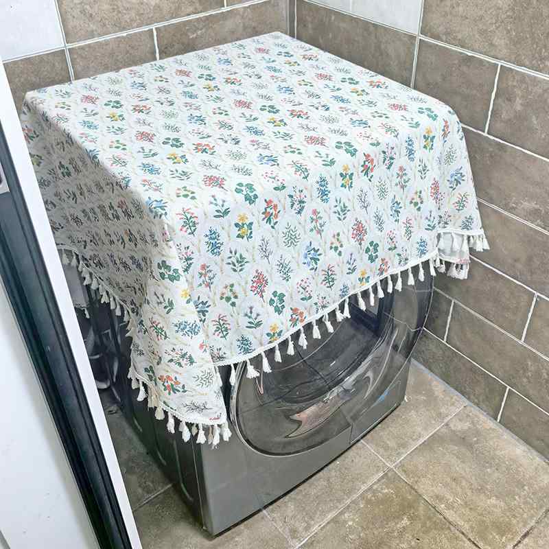 ダストカバー 布 コットン リネン タッセル クロス 防塵 ほこりよけ 傷 汚れ 防止 保護 家電 エアコン ..