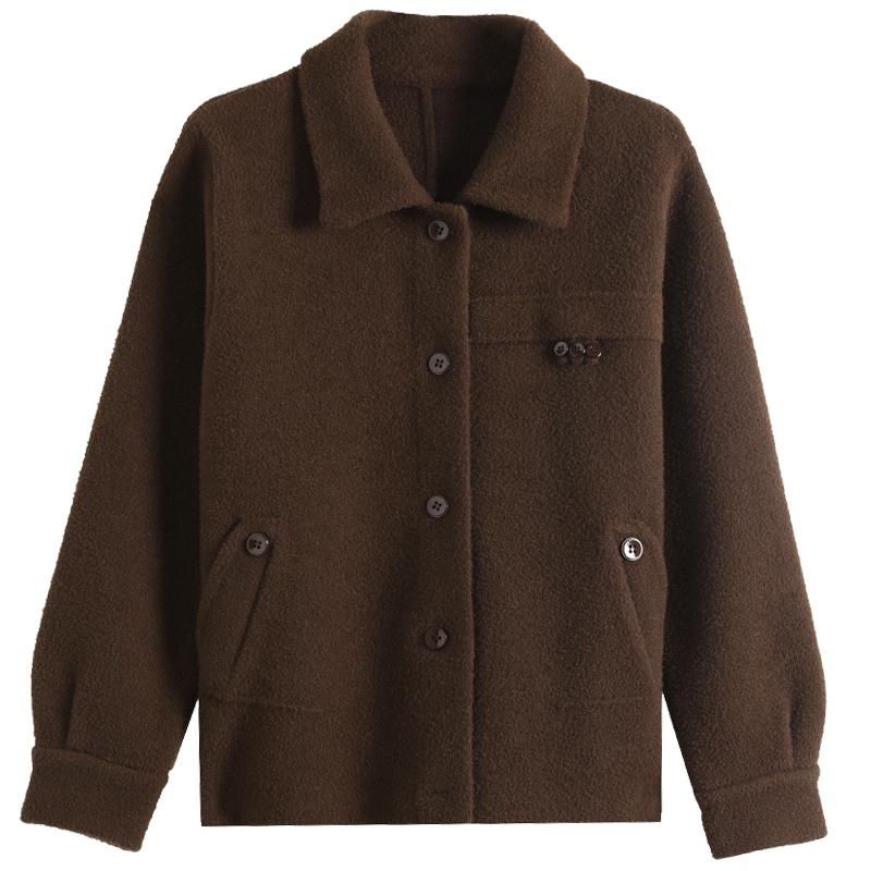 ジャケット レディース おしゃれ 大人 秋冬 ショート丈 コンパクト 小柄 きれいめ アウター シングルボタン 長袖 上品 着やせ(4)