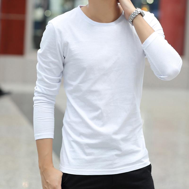V-Neck - Tシャツ メンズ おしゃれ 長袖 Vネック 秋 綿 白 シンプル 無地 カジュアル インナー 着回し