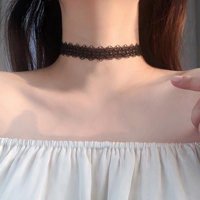 チョーカー レディース おしゃれ s925 シルバー 蕾 ラッセ レース ネックレス 韓国 首元 華奢 可愛い 万能