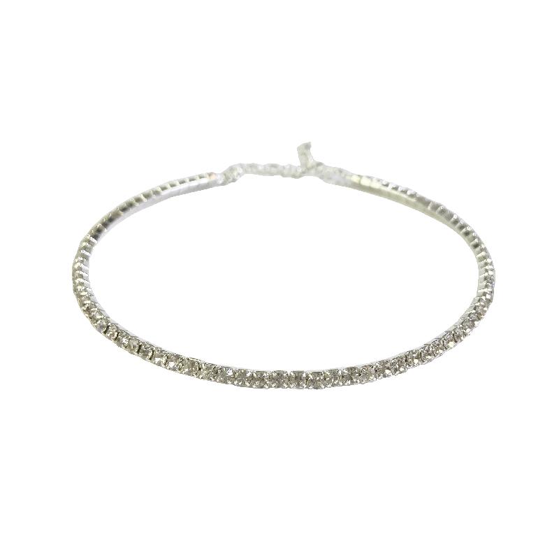 チョーカー レディース おしゃれ きらきら ビジュー シンプル 小粒 ストーン 華やか パーティー 韓国 重ね付け ネックレス