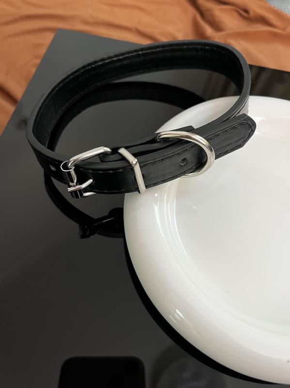 チョーカー レディース おしゃれ ブラック ベルト パンク 韓国 アジャスター付 シンプル アクセサリー 首輪風 ヴィンテージ風 ストリート