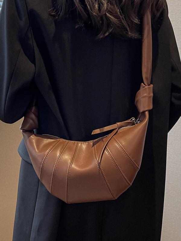 ショルダーバッグ レディース おしゃれ 斜めがけ 牛角型 通勤 くせん クロワッサン風 シンプル