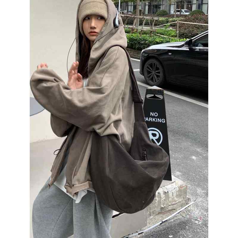 Hip Bags, Waist Bags - ショルダーバッグ メンズ レディース おしゃれ ユニセックス 大容量 斜めがけ 秋冬 レトロ 韓国 カジュアル シンプル