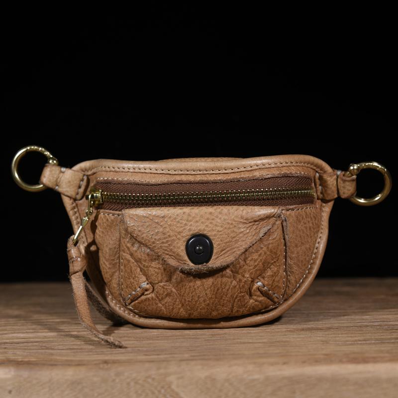 ウエストポーチ レディース おしゃれ メンズ 牛革 ハンドメイド ヴィンテージ風 ミニサイズ ウエストバッグ 個性 斜め掛け