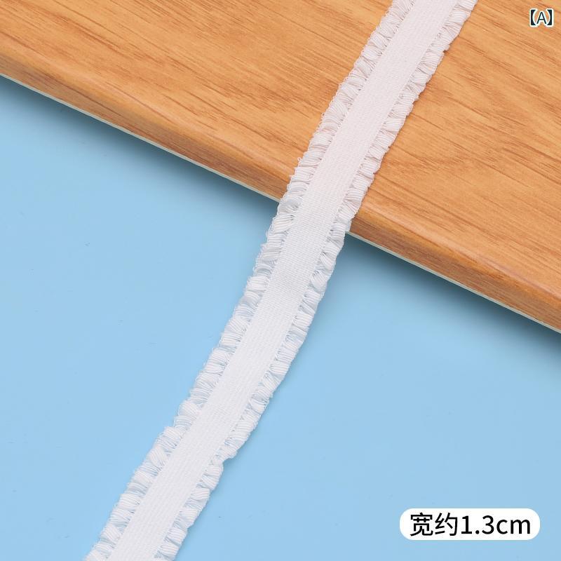 レース 手芸 材料 花柄 フリル 弾力 襟 袖口 黒 白 ゴム ベルト DIY カーテン テーブルクロス 装飾