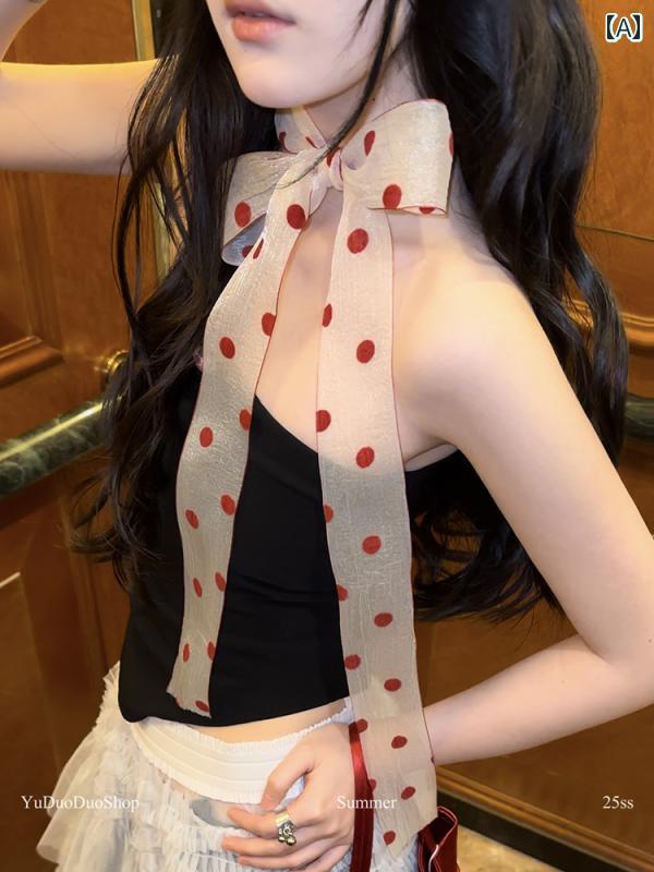 スカーフ レディース おしゃれ シースルー オーガンジー ドット柄 細ロング 春夏 飾り レース ネックアクセサリー 韓国