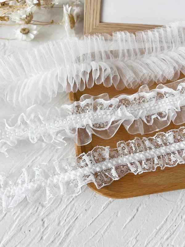 レース 花柄 フリル レース ゴシック ロリータ 衣装用 袖口 裾 装飾 弾力 ストレッチ ロリータ ハンドメイド 材料 衣服 アクセサリー パーツ