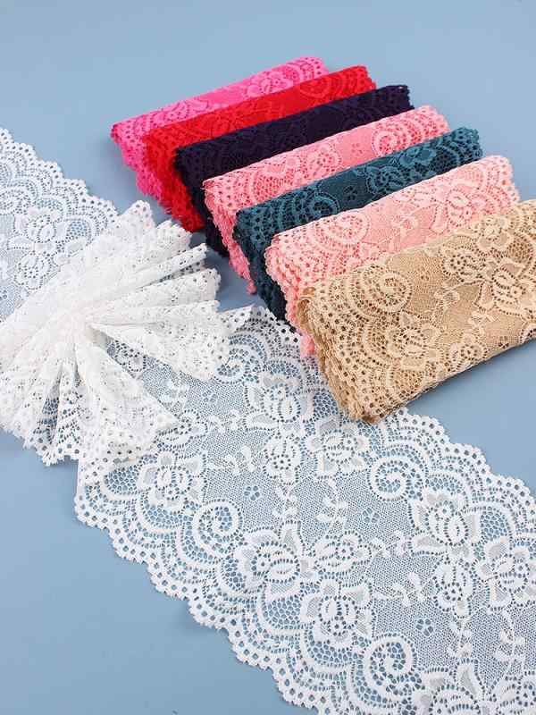 黒 レース 花柄 高級 ワイド スカート 裾 材料 DIY ハンドメイド 手芸用品