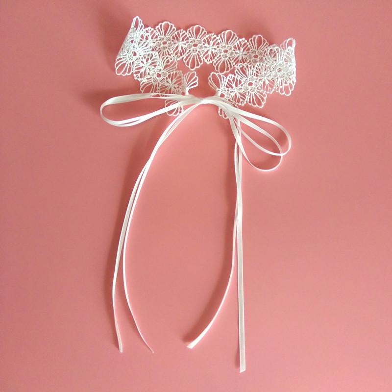 チョーカー レディース おしゃれ レース ショート リボン フェイクカラー 黒 白 韓国 防止 首元 アクセサリー