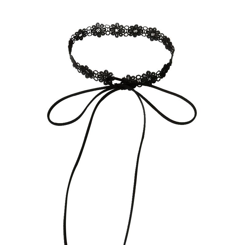 チョーカー レディース おしゃれ 韓国 花柄 レース ショート リボン 首元 アクセサリー シンプル 可愛い ネックレス