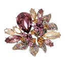 ブローチ レディース おしゃれ フォーマル 花柄 きらきら ストーン 花束 モチーフ ラグジュアリー 錯石 華やか 上品 大人 オフィス ビジネス コート 宴会...