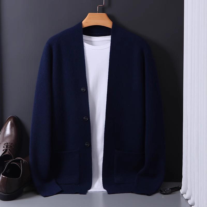 カーディガン メンズ カジュアル おしゃれ 羽織り 前開き 秋冬 Vネック シンプル ニット 大きいサイズ ..