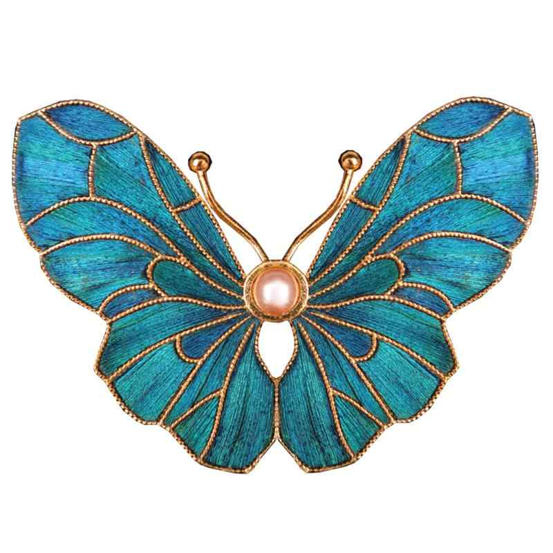 ブローチ 蝶々 孔雀羽 モチーフ ヴィンテージ風 レトロ 華やか ジュエリー アクセサリー レディース 普..