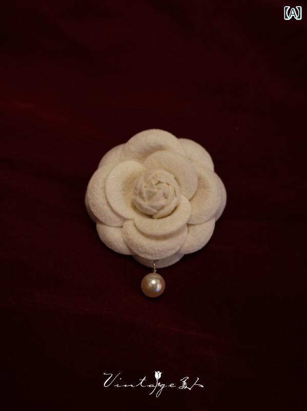 ブローチ レディース フォーマル おしゃれ フレンチ ヴィンテージ風 花 モチーフ パール 花 上品 アクセサリー
