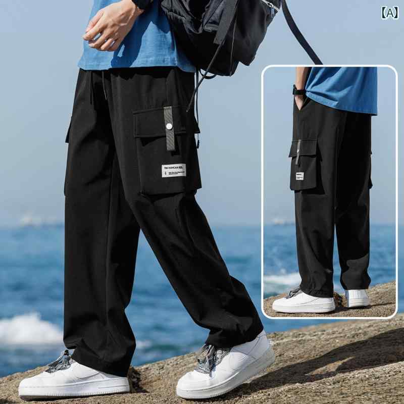 服装版型: ゆったり パンツ型: ストレート デザイン: ポケット付き パンツ開き: ウエストゴム 加工: ノンアイロン加工 ウエスト位置: ミドルウエスト パンツ丈: ロング スタイル: カジュアルテイスト 素材: ポリエステル 機能: 速乾性 厚み: 薄手 柄: 無地 カラー: ブラック.グレー.ホワイトなどのベーシックカラー 伸縮性: やや伸縮あり パンツ裾: ストレート
