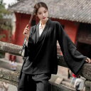 中国 衣装 道士服 ローブ パンツ セットアップ 大人 メンズ レディース 大きいサイズ コットン リネン 長袖 半袖 薄手 通気性 柔らかい ゆったり ポケッ...
