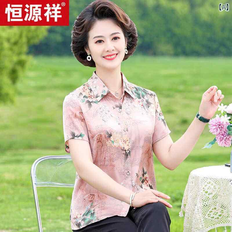 シャツ レディース おしゃれ シニア 婦人服 60代 夏 半袖 花柄 大きいサイズ 上品 母親 ミセス 通勤 クラシック 襟 frontop-13139457 フロントップ楽天市場店 サンプル画像2