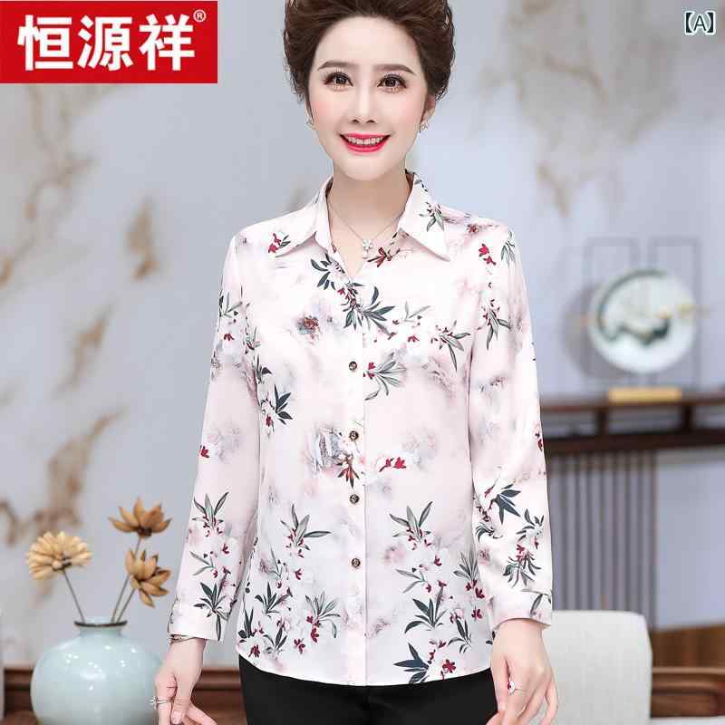 シャツ レディース おしゃれ シニア 婦人服 60代 長袖 春夏 花柄 大きいサイズ 上品 母の日 プレゼント きれいめ 40代 50代