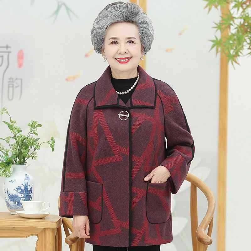 乐天商城 - コート レディース おしゃれ シニア 婦人服 60代 ミセス 秋冬 ミディ丈 大きいサイズ 長袖 ジャケット 上品 エレガント チェック柄 ゆったり スタンドカラー