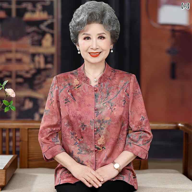 シャツ レディース おしゃれ シニア 婦人服 60代 大きいサイズ 七分袖 花柄 春夏 上品 ゆったり ミセス frontop-13142262 フロントップ楽天市場店 サンプル画像2