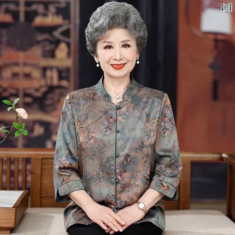 シャツ レディース おしゃれ シニア 婦人服 60代 大きいサイズ 七分袖 花柄 春夏 上品 ゆったり ミセス frontop-13142262 フロントップ楽天市場店 サンプル画像3