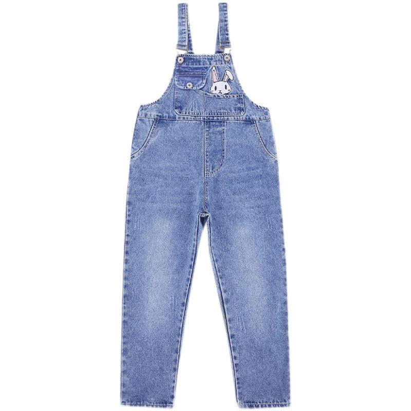 サロペット 女の子 キッズ 子供 かわいい 長ズボン カジュアル ゆったり ロングパンツ 春秋 韓国 デニム オーバーオール