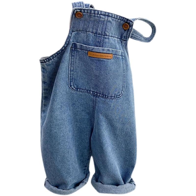 サロペット 男の子 女の子 キッズ 子供 かわいい 長ズボン カジュアル 春秋 オーバーオール 大きめポケット デニム ツナギ おしゃれ
