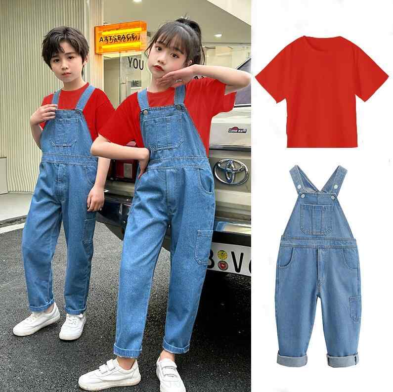 Overalls - サロペット 男の子 女の子 キッズ 子供 かわいい カジュアル デニム ライトブルー ジップ 春夏 幼稚園 園児 おしゃれ シンプル