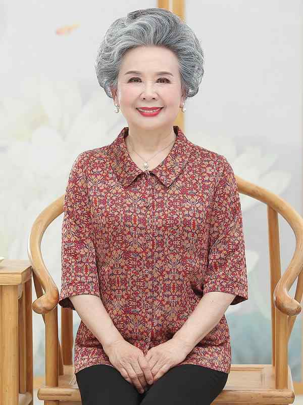 Other - シャツ レディース おしゃれ シニア 婦人服 60代 夏 花柄 半袖 ゆったり 70代 母の日 プレゼント 長寿祝い 上品 涼しい 快適