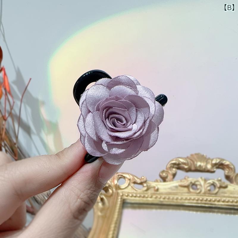 髪飾り 花 レディース 韓国 造花 ヘアアクセサリー クリップ 装飾 パフォーマンス ...